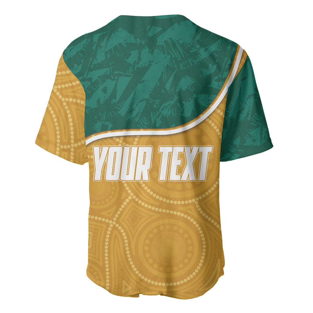 Personalised Australia Rugby Baseball Jersey Wallabies Kangaroo Player Aboriginal Pattern