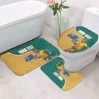Personalised Australia Rugby Bathroom Set Wallabies Kangaroo Player Aboriginal Pattern