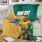 Personalised Australia Rugby Blanket Wallabies Kangaroo Player Aboriginal Pattern