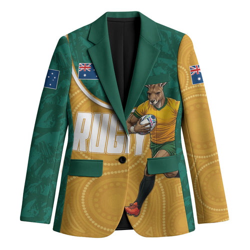 Personalised Australia Rugby Blazer Wallabies Kangaroo Player Aboriginal Pattern