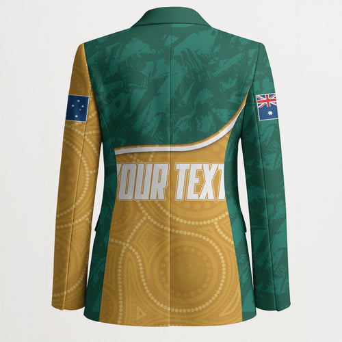 Personalised Australia Rugby Blazer Wallabies Kangaroo Player Aboriginal Pattern