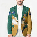 Personalised Australia Rugby Blazer Wallabies Kangaroo Player Aboriginal Pattern