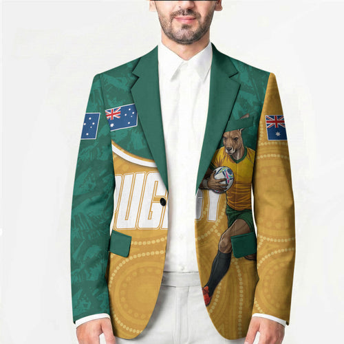 Personalised Australia Rugby Blazer Wallabies Kangaroo Player Aboriginal Pattern