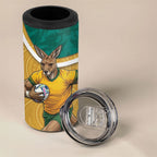 Personalised Australia Rugby 4 in 1 Can Cooler Tumbler Wallabies Kangaroo Player Aboriginal Pattern