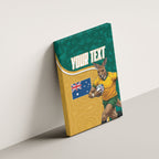 Personalised Australia Rugby Canvas Wall Art Wallabies Kangaroo Player Aboriginal Pattern