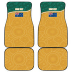 Personalised Australia Rugby Car Mats Wallabies Kangaroo Player Aboriginal Pattern