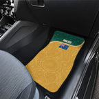 Personalised Australia Rugby Car Mats Wallabies Kangaroo Player Aboriginal Pattern