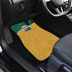 Personalised Australia Rugby Car Mats Wallabies Kangaroo Player Aboriginal Pattern