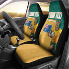 Personalised Australia Rugby Car Seat Cover Wallabies Kangaroo Player Aboriginal Pattern