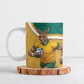 Personalised Australia Rugby Ceramic Mug Wallabies Kangaroo Player Aboriginal Pattern