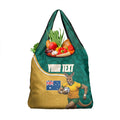 Personalised Australia Rugby Grocery Bag Wallabies Kangaroo Player Aboriginal Pattern