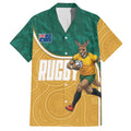 Personalised Australia Rugby Hawaiian Shirt Wallabies Kangaroo Player Aboriginal Pattern