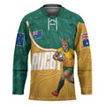 Personalised Australia Rugby Hockey Jersey Wallabies Kangaroo Player Aboriginal Pattern