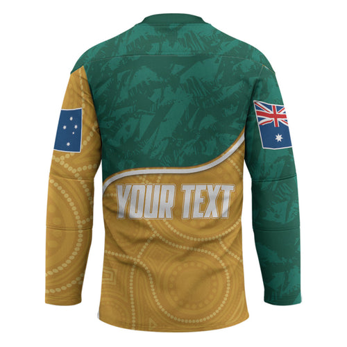 Personalised Australia Rugby Hockey Jersey Wallabies Kangaroo Player Aboriginal Pattern