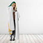 Personalised Australia Rugby Hooded Blanket Wallabies Kangaroo Player Aboriginal Pattern