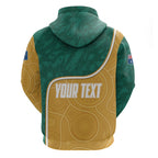 Personalised Australia Rugby Hoodie Wallabies Kangaroo Player Aboriginal Pattern