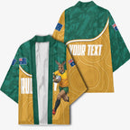 Personalised Australia Rugby Kimono Wallabies Kangaroo Player Aboriginal Pattern