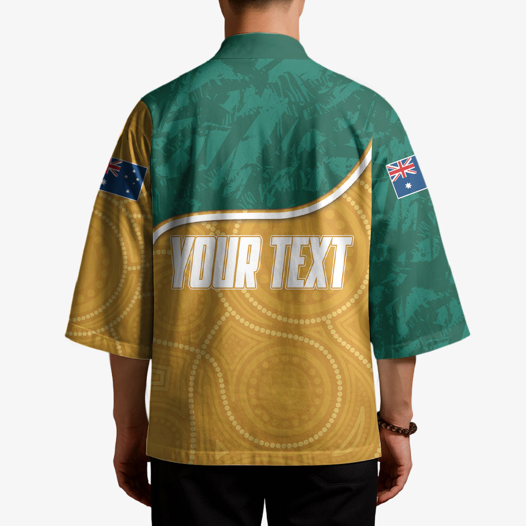 Personalised Australia Rugby Kimono Wallabies Kangaroo Player Aboriginal Pattern