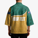 Personalised Australia Rugby Kimono Wallabies Kangaroo Player Aboriginal Pattern