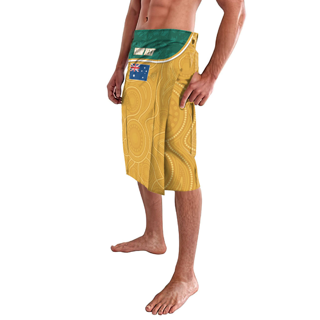 Personalised Australia Rugby Lavalava Wallabies Kangaroo Player Aboriginal Pattern