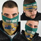 Personalised Australia Rugby Neck Gaiter Wallabies Kangaroo Player Aboriginal Pattern