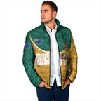 Personalised Australia Rugby Padded Jacket Wallabies Kangaroo Player Aboriginal Pattern