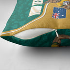 Personalised Australia Rugby Pillow Cover Wallabies Kangaroo Player Aboriginal Pattern