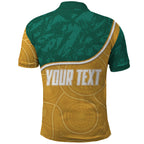 Personalised Australia Rugby Polo Shirt Wallabies Kangaroo Player Aboriginal Pattern