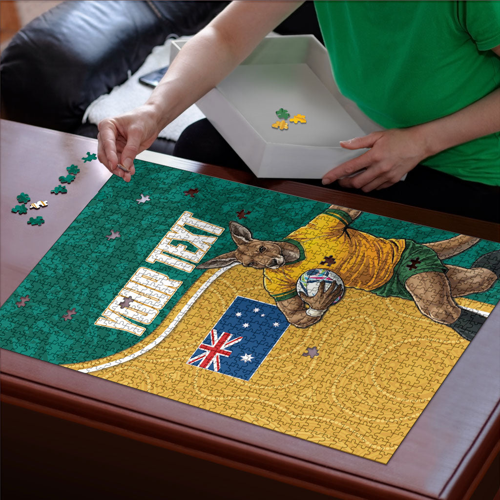 Personalised Australia Rugby Puzzle Wallabies Kangaroo Player Aboriginal Pattern