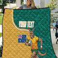 Personalised Australia Rugby Quilt Wallabies Kangaroo Player Aboriginal Pattern