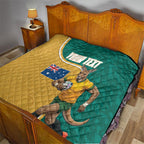 Personalised Australia Rugby Quilt Wallabies Kangaroo Player Aboriginal Pattern