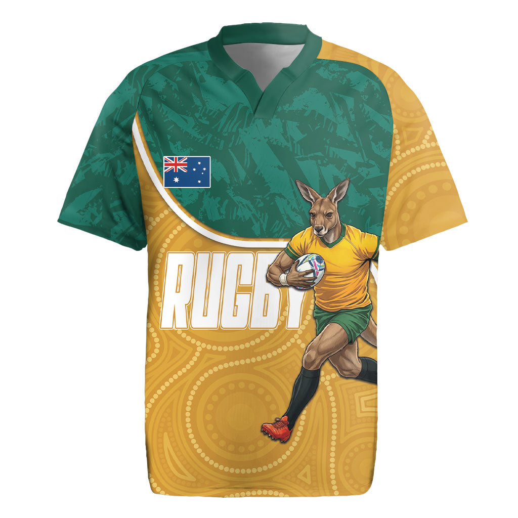 Personalised Australia Rugby Rugby Jersey Wallabies Kangaroo Player Aboriginal Pattern