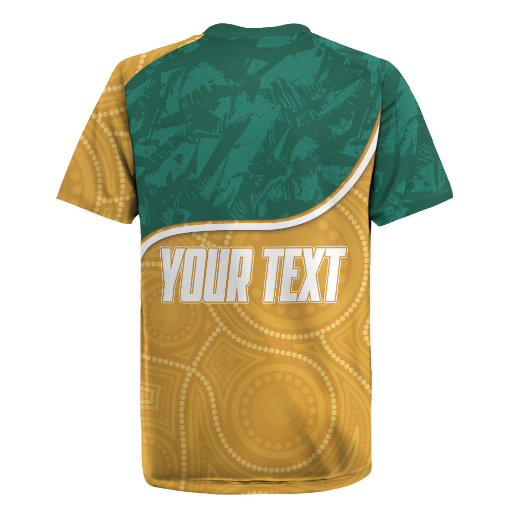 Personalised Australia Rugby Rugby Jersey Wallabies Kangaroo Player Aboriginal Pattern