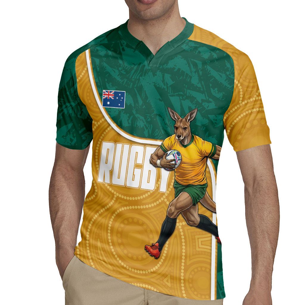 Personalised Australia Rugby Rugby Jersey Wallabies Kangaroo Player Aboriginal Pattern
