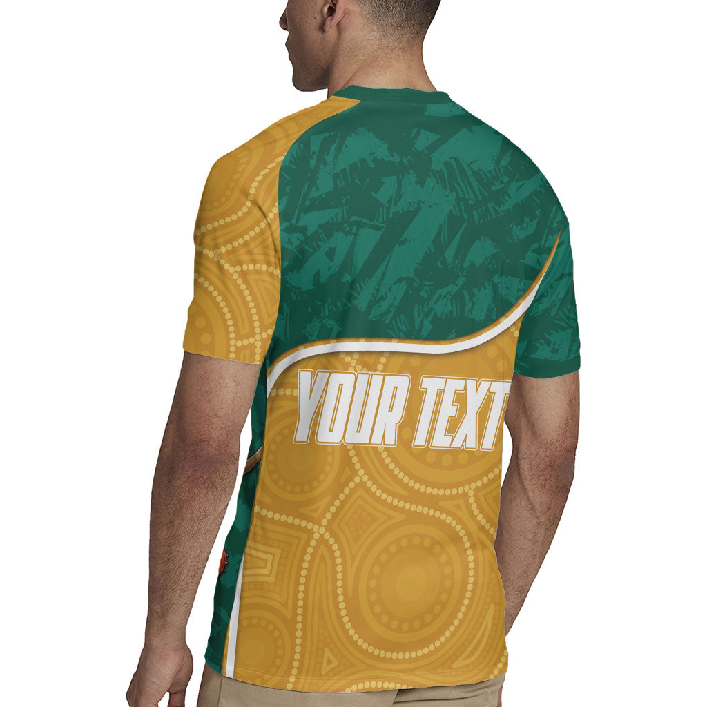 Personalised Australia Rugby Rugby Jersey Wallabies Kangaroo Player Aboriginal Pattern