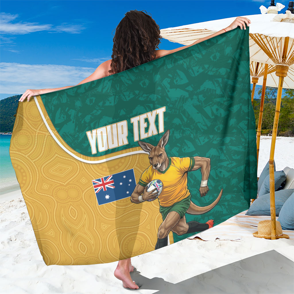 Personalised Australia Rugby Sarong Wallabies Kangaroo Player Aboriginal Pattern