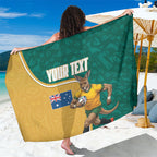 Personalised Australia Rugby Sarong Wallabies Kangaroo Player Aboriginal Pattern