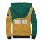 Personalised Australia Rugby Sherpa Hoodie Wallabies Kangaroo Player Aboriginal Pattern