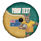 Personalised Australia Rugby Spare Tire Cover Wallabies Kangaroo Player Aboriginal Pattern