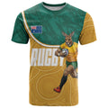 Personalised Australia Rugby T Shirt Wallabies Kangaroo Player Aboriginal Pattern