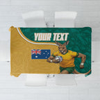 Personalised Australia Rugby Tablecloth Wallabies Kangaroo Player Aboriginal Pattern