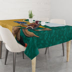Personalised Australia Rugby Tablecloth Wallabies Kangaroo Player Aboriginal Pattern