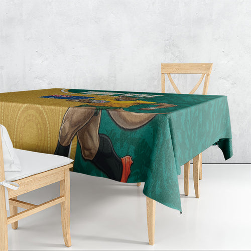 Personalised Australia Rugby Tablecloth Wallabies Kangaroo Player Aboriginal Pattern