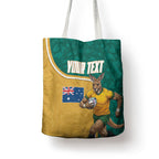 Personalised Australia Rugby Tote Bag Wallabies Kangaroo Player Aboriginal Pattern