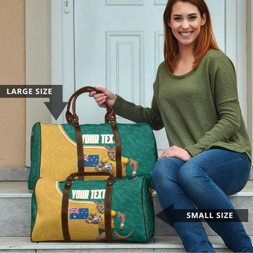 Personalised Australia Rugby Travel Bag Wallabies Kangaroo Player Aboriginal Pattern