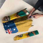 Personalised Australia Rugby Umbrella Wallabies Kangaroo Player Aboriginal Pattern