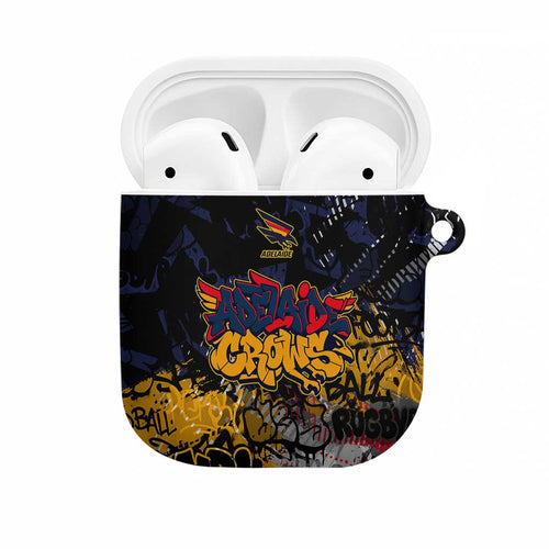 Adelaide Crows AirPods Case Urban Graffiti Street Art - Bold Abstract Spray Paint