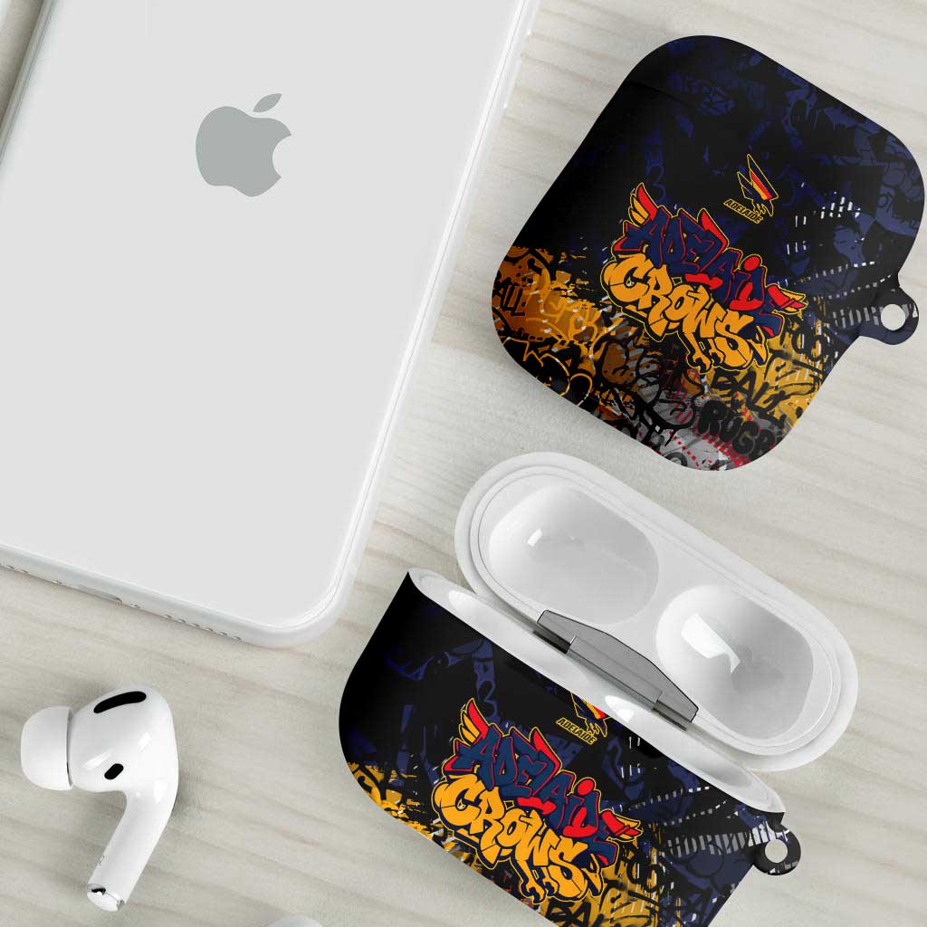 Adelaide Crows AirPods Case Urban Graffiti Street Art - Bold Abstract Spray Paint