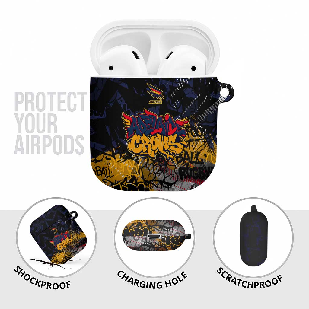 Adelaide Crows AirPods Case Urban Graffiti Street Art - Bold Abstract Spray Paint