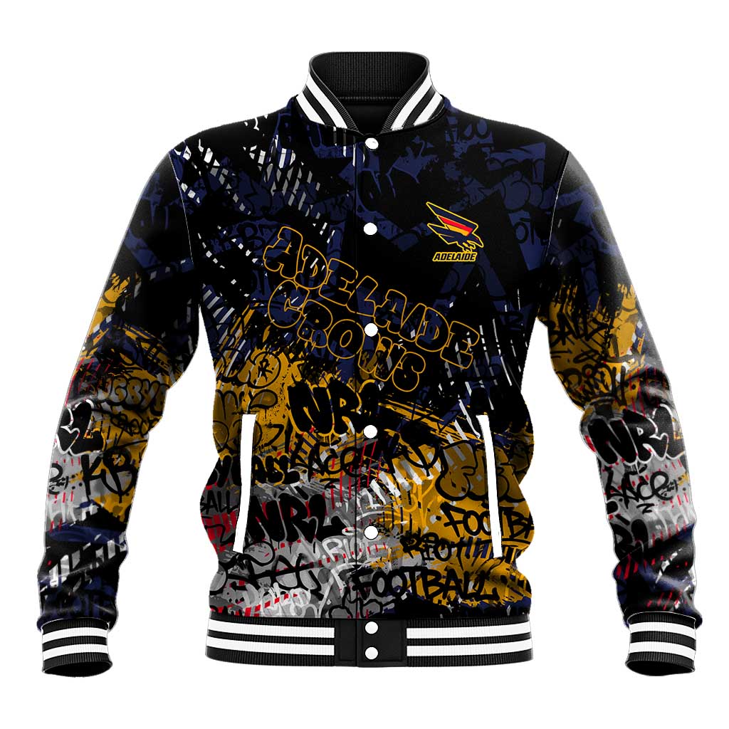 Adelaide Crows Baseball Jacket Urban Graffiti Street Art - Bold Abstract Spray Paint